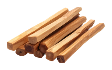 Wooden sandalwood stick on a transparent background. isolated background.