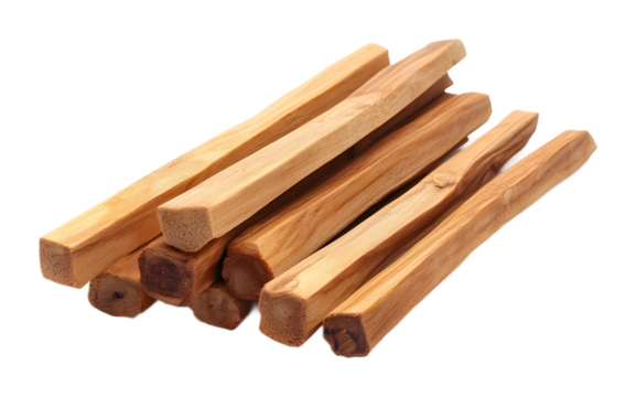 Wooden sandalwood stick on a transparent background. isolated background.