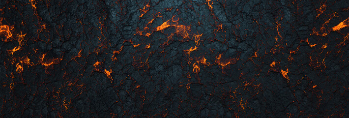 Melting lava rocks texture with glowing magma. 3D Rendering