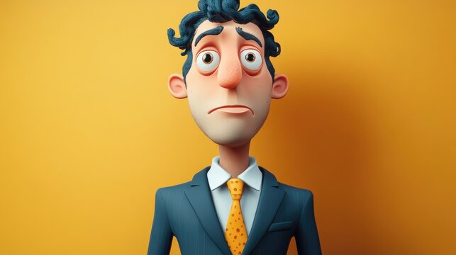 Humorous portrait of a businessman in a suit showcasing personality and charm for professional networking cards