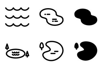 lake icon set