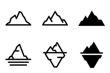 iceberg, glacier icon set