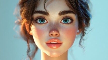 Close up portrait of a beautiful woman showcasing facial surgery details highlighting elegance and transformation