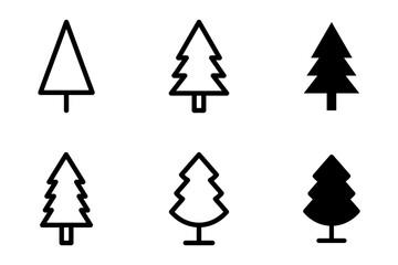 pine tree icon set