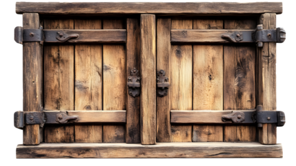 Wooden window on a transparent background. isolated background.