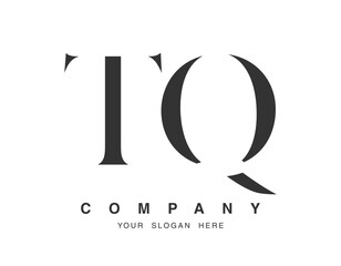 TQ logo design. Initial letter t and q serif font style. Creative classic company name typography. Trendy logotype or identity.
