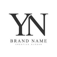 YN trendy logotype template. Initial letter y and n classic font style. Creative logo for company name or identity.