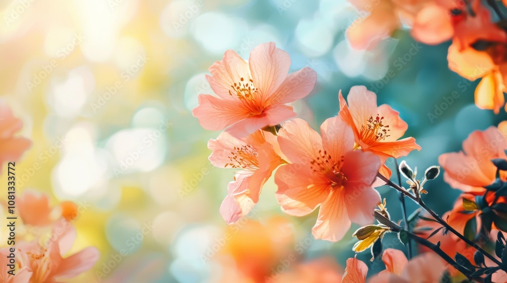 Canvas Prints spring blossoms with sunlight and bokeh
