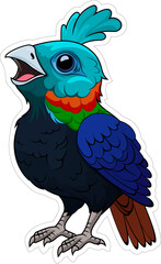 Cute Vector cartoon Himalayan monal sticker (also called Impeyan monal)