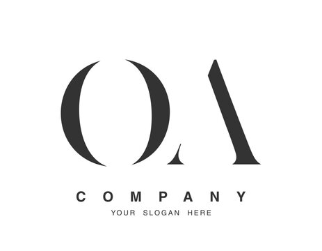 OA logo design. Initial letter o and a serif font style. Creative classic company name typography. Trendy logotype or identity.