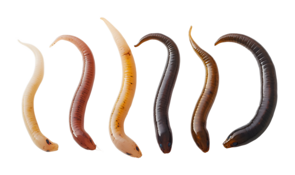 Worms on a transparent background. isolated background.