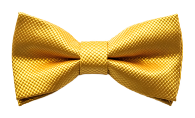 Yellow bow tie on a transparent background. isolated background.