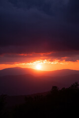 sunset over the mountains great smoky mountains