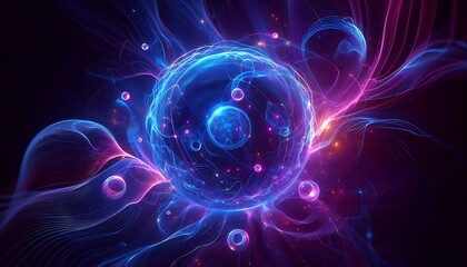 Electric blue and purple jelly futuristic background with subtle glowing effects