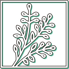 カラーシャドウ正方形ミニ花札　文月　萩　7月　萩のカス