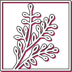 カラーシャドウ正方形ミニ花札　文月　萩　7月　萩のカス