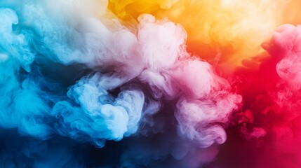 Fototapeta premium Colorful smoke clouds on a dark background