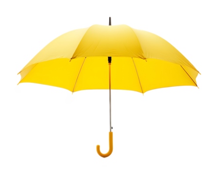 Yellow umbrella on a transparent background. isolated background.
