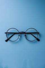 Round eyeglasses with modern and minimal style isolated