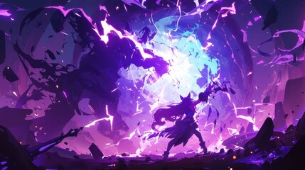 With a deafening boom two powerful enchantresses unleashed spells at each other in a dark underground cavern. The walls shook and cracked as the energy from their magic blasts collided