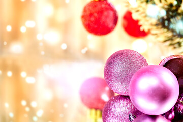 backgrounds and arrangements with balls for Christmas