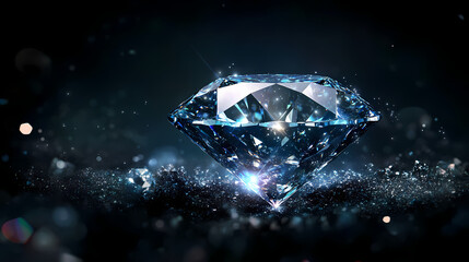 Glittering diamond dust effect over a dark mysterious luxury background concept with copy space. Luminescent. Illustration