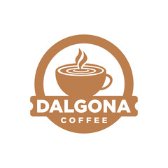 Dalgona coffee logo vector illustration template