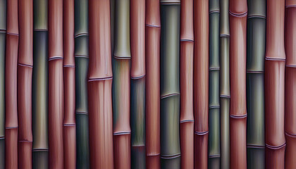 Fototapeta premium Bamboo growth and expansion tropical forest natural pattern dense environment close-up view organic concept for tranquility and sustainability