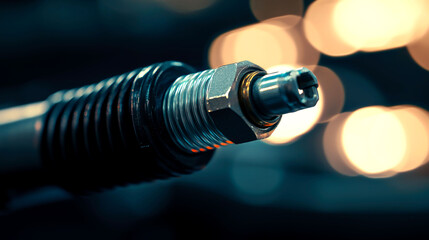 Close-up of a threaded metal connector.