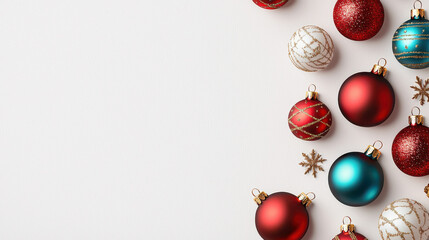 Sparkling ornaments and baubles create festive Christmas atmosphere