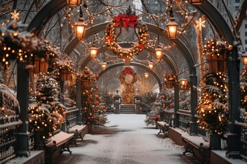 Obraz premium Christmas in New York: A Festive Holiday Wonderland