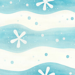 Scenic pattern of snowy hills and trees in winter, seamless repeat for seasonal projects and decor.