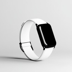 A sleek, modern smartwatch with a white band and a black display, showcasing a minimalist design ideal for tech enthusiasts.