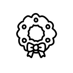 Christmas wreath icon 