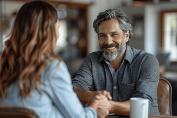Fototapeta premium Happy Businessman Shaking Hands with Customer in Office Meeting