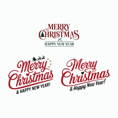 Illustration collection of typography t-shirt designs for Christmas and New Year