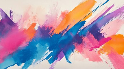 Vibrant abstract art with bold brush strokes and colorful splashes