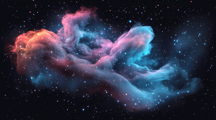 Fototapeta premium Amazing outer space. colorful nebula with stars in isolated on transparent background. Nebula. Illustration