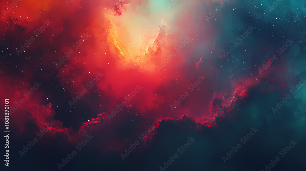 Wall mural aweinspiring colorful nebula and galaxy cloud in deep space capturing the wonders of the universe ab