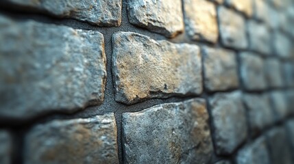 Close-up of textured stone wall with natural lighting effects.