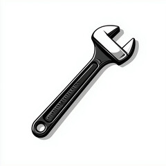 Wrench tool icon symbol vector silhouette clip art illustration
