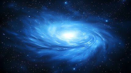 Fototapeta premium Blue nebula in space, starry sky, dark background. Nebula. Illustration