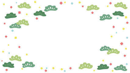 かわいい松のフレーム素材