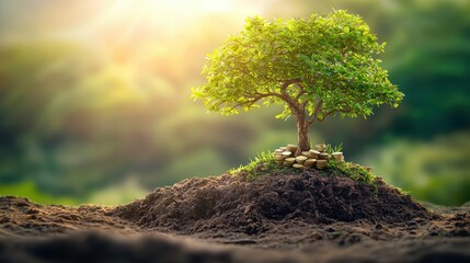 Growing your wealth saving money and budgeting tools nature scene financial growth sustainable environment inspirational viewpoint