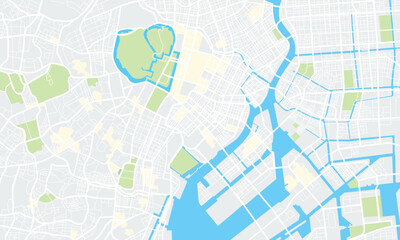 Tokyo city map. Illustration vector Eps 10.