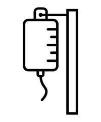 Bag infusion medical icon. black lines icon.