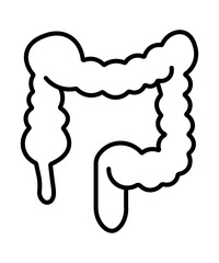 Intestine icon. Bowel symbol. Human anatomy, guts black lines icon.