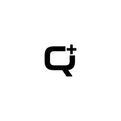 Hospital medical logo design with letter Q and cross