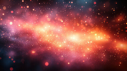 Fototapeta premium Cosmic background with vibrant colors and glowing particles creates mesmerizing atmosphere, perfect for digital art or design projects