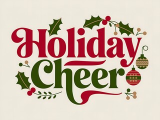 Holiday Cheer with Holly and Ornaments